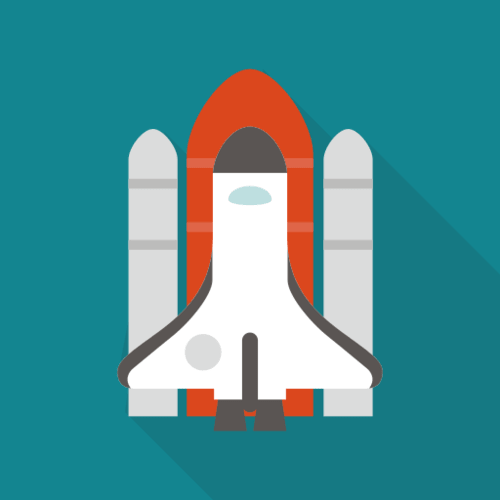 スペースシャトルのフラットデザインアイコン イラスト素材 超多くの無料かわいいイラスト素材
