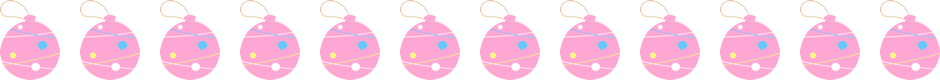 水風船(ヨーヨー)のライン飾り罫線イラスト＜水色-ピンク＞