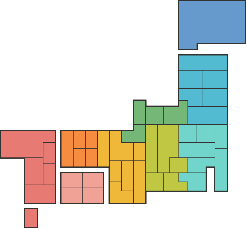 日本地図のデフォルメイラスト カラー イラスト素材 超多くの無料かわいいイラスト素材