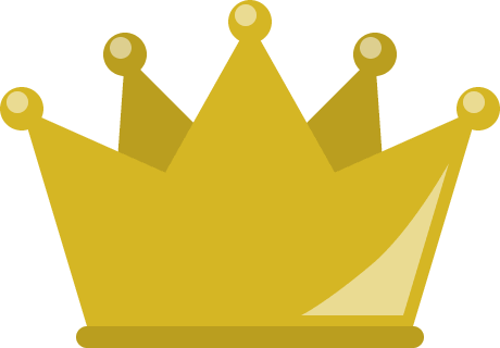 フラットな王冠イラスト＜金-銀-銅＞