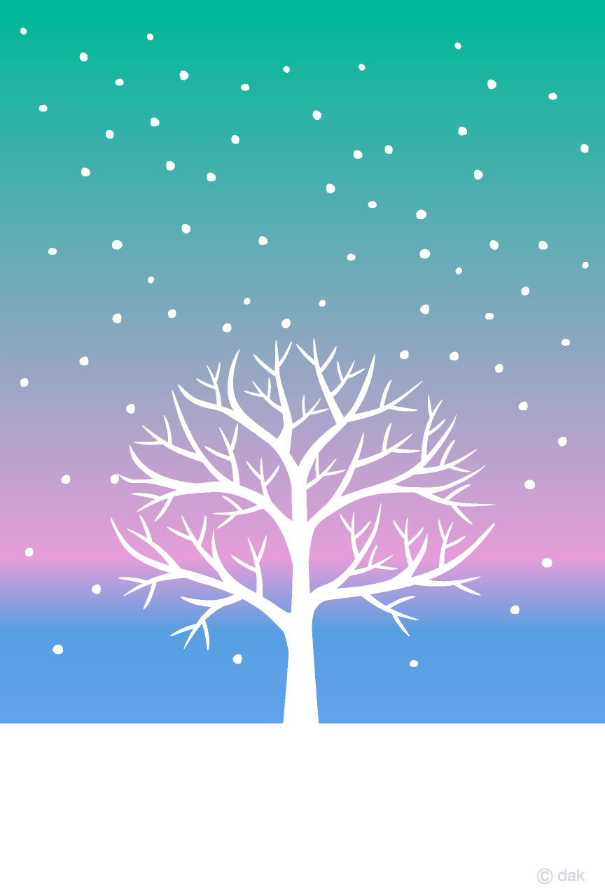 极光和雪树