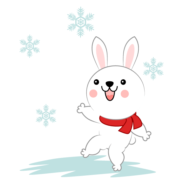 雪にはしゃぐウサギ イラスト素材 超多くの無料かわいいイラスト素材