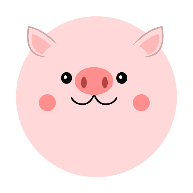 丸い豚の顔 イラスト素材 超多くの無料かわいいイラスト素材