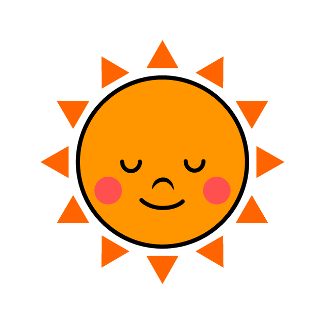 お辞儀する太陽キャラ