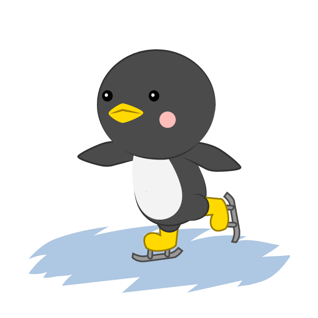 スケートする可愛いペンギン イラスト素材 超多くの無料かわいいイラスト素材