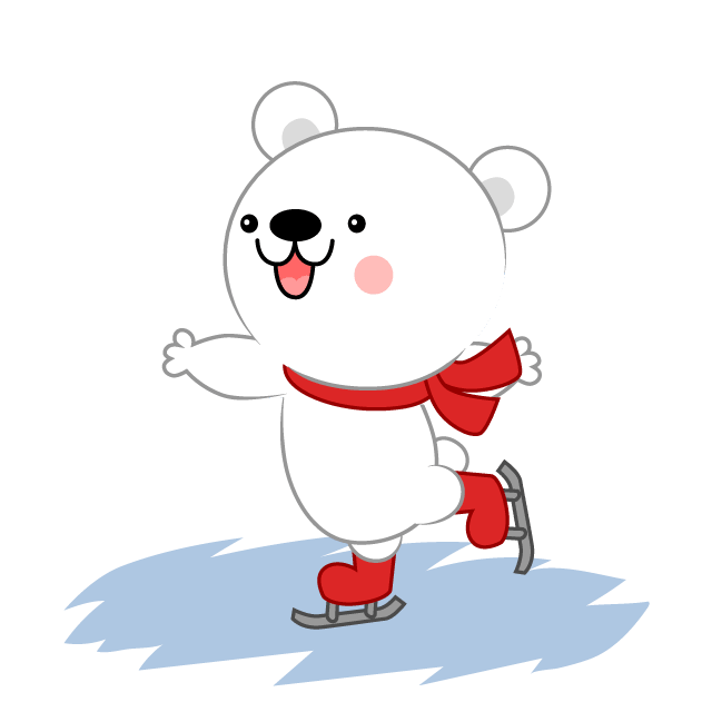 スケートする可愛いシロクマ