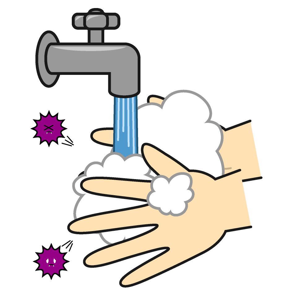 菌を洗い流す手洗い