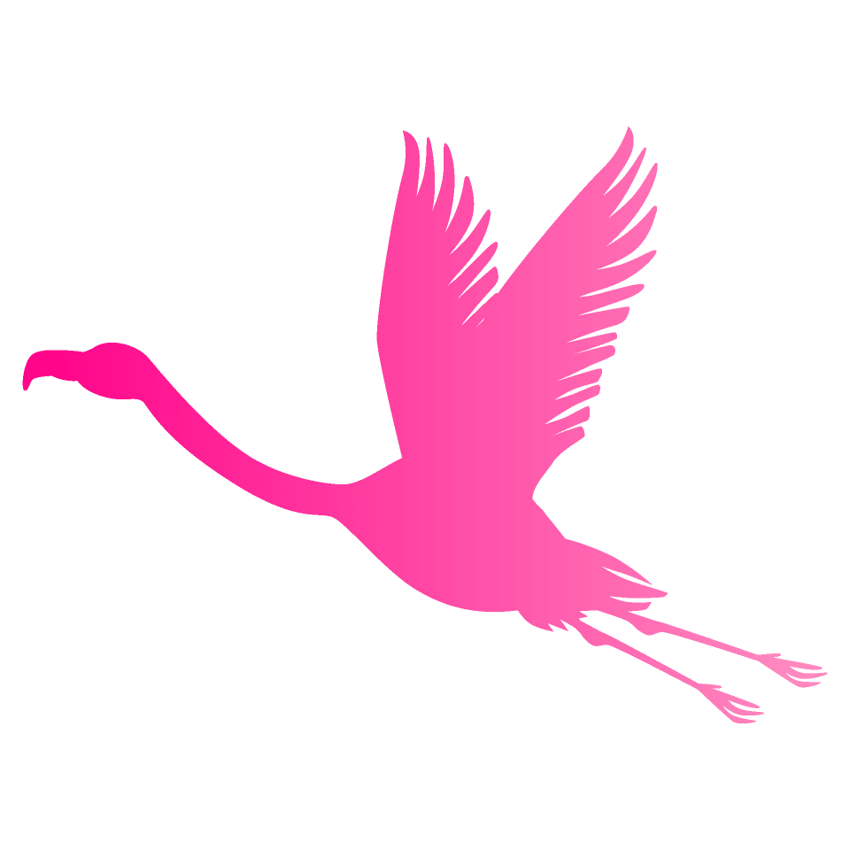 飛ぶフラミンゴのピンクシルエット イラスト素材 超多くの無料かわいいイラスト素材