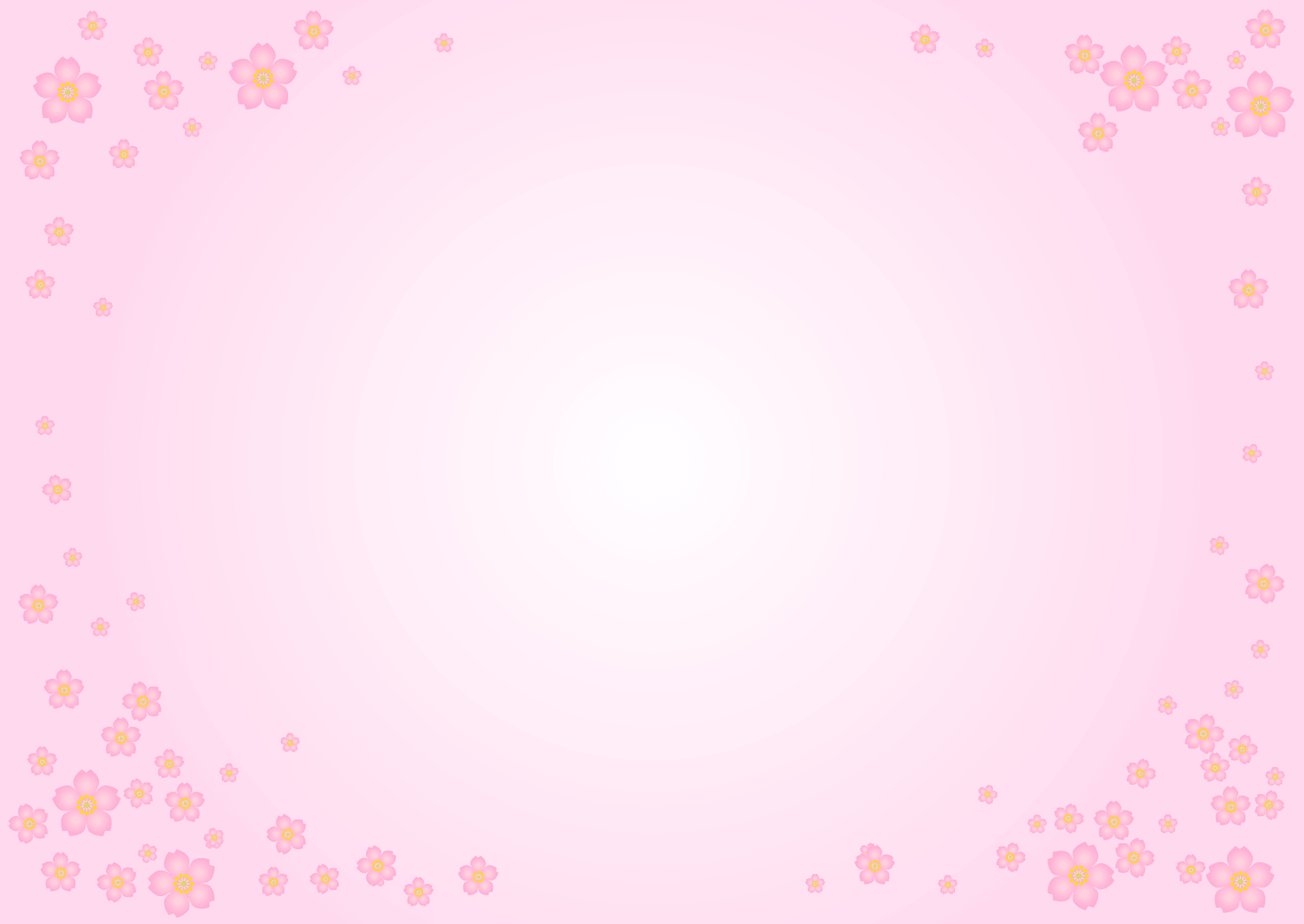薄ピンクの桜の花フレーム イラスト素材 超多くの無料かわいいイラスト素材