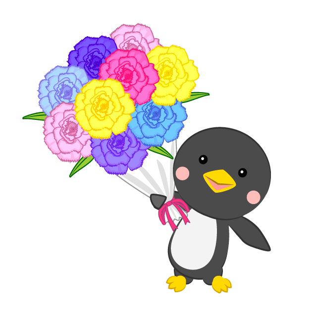 花束をプレゼントするペンギン イラスト素材 超多くの無料かわいいイラスト素材