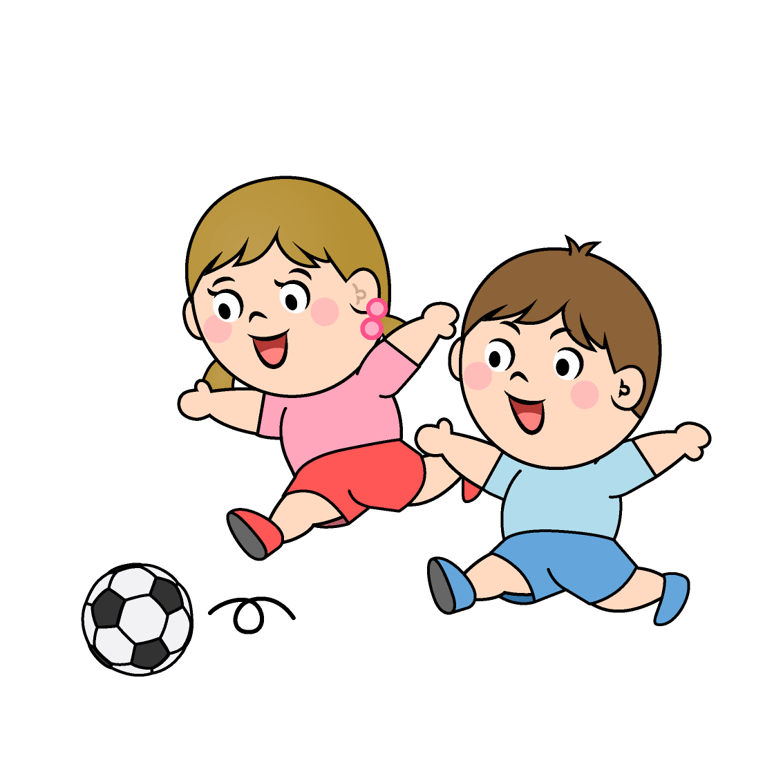 サッカーで走る子供