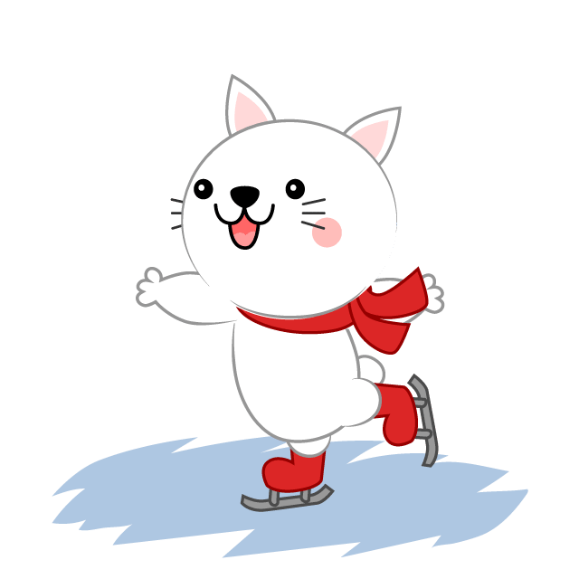 滑冰白猫