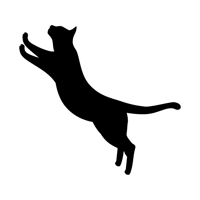 ジャンプする猫シルエット イラスト素材 超多くの無料かわいいイラスト素材