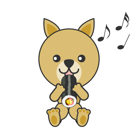 恵方巻を食べる犬