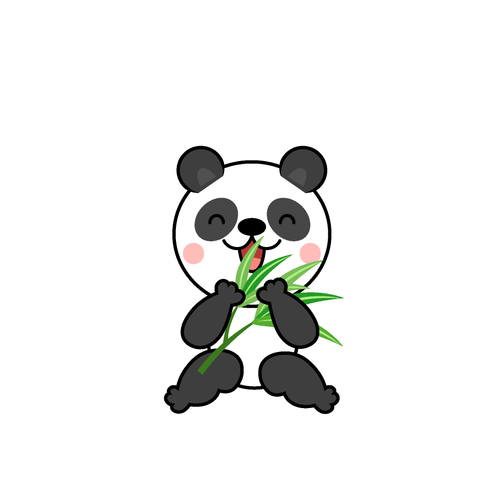 笹の葉を食べるパンダ