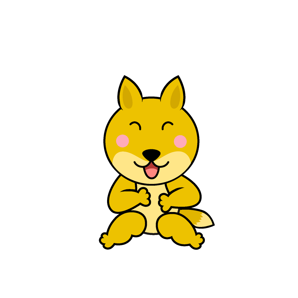 Laughing fox character