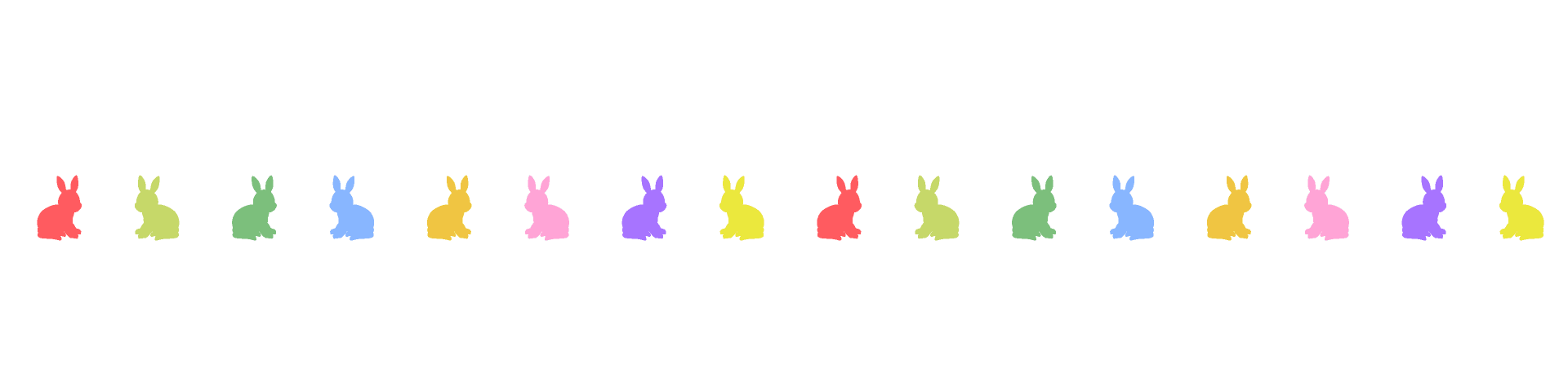 色彩鲜艳的兔子剪影线条