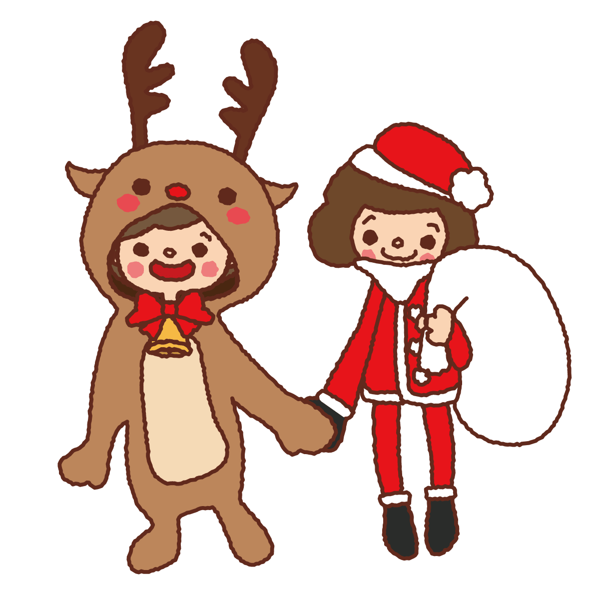 12月かわいいイラスト クリスマス仮装の男の子と女の子 イラスト素材 超多くの無料かわいいイラスト素材