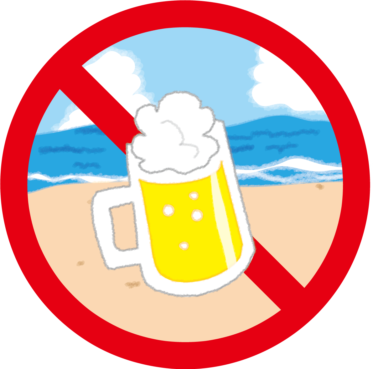 ビーチで飲酒禁止 海 イラスト素材 超多くの無料かわいいイラスト素材