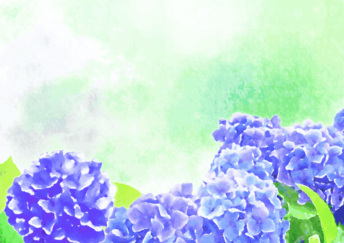 手書き水彩画風の綺麗な紫陽花 背景イラスト 梅雨 イラスト素材 超多くの無料かわいいイラスト素材