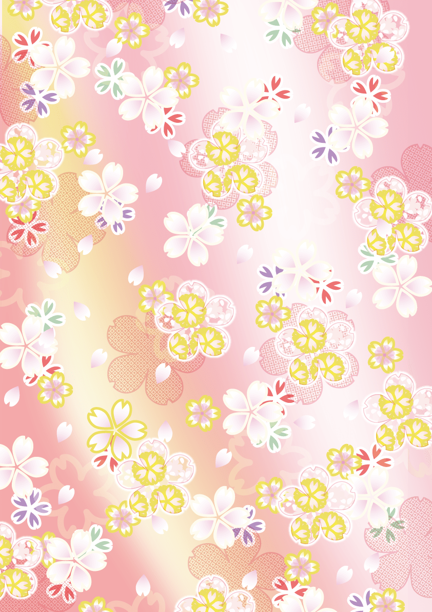 縦の着物風の和風桜柄背景フリーイラスト画像 イラスト素材 超多くの無料かわいいイラスト素材