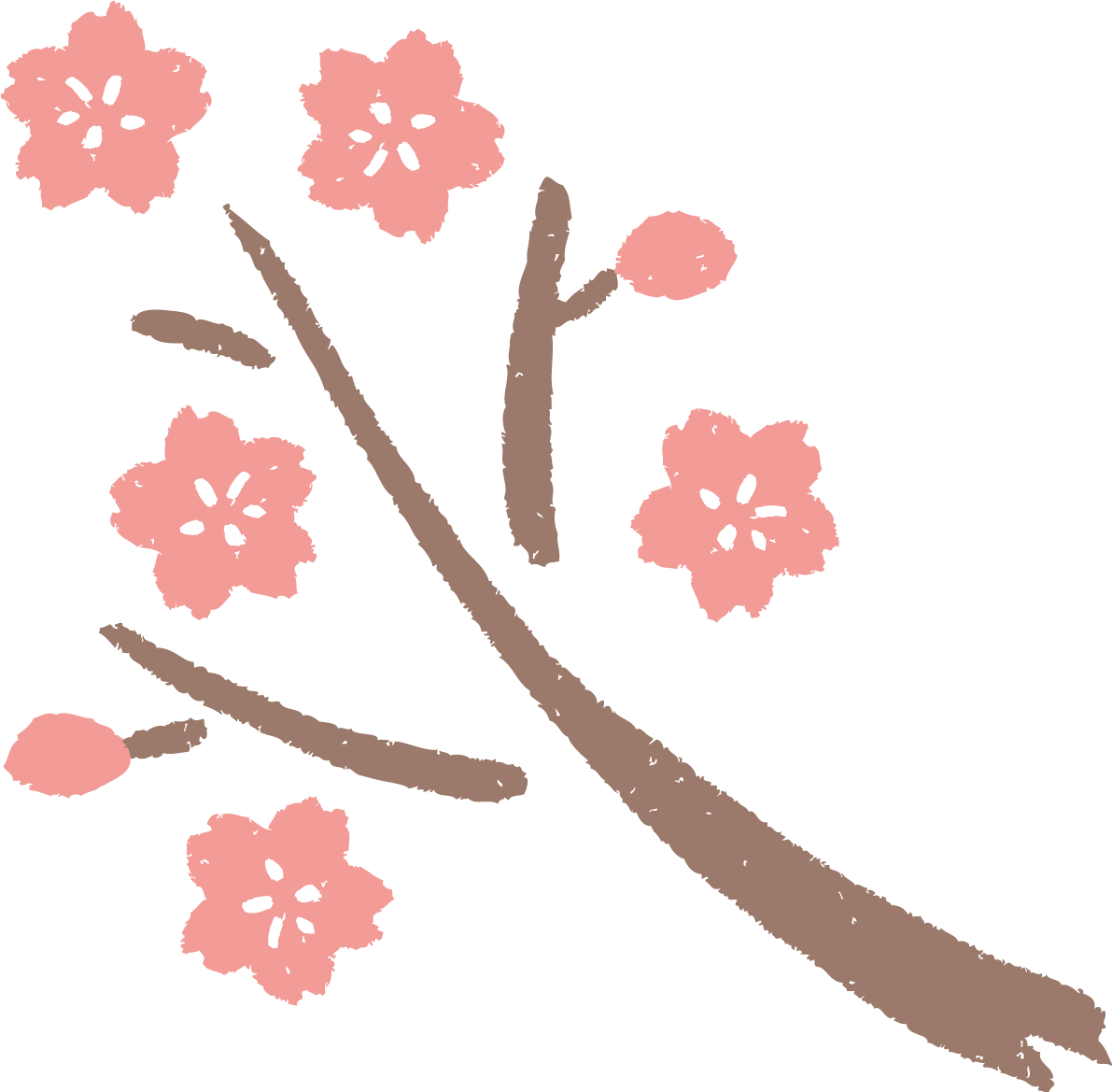 かわいい桜の枝 和風 筆 墨 桜 イラスト素材 超多くの無料かわいいイラスト素材