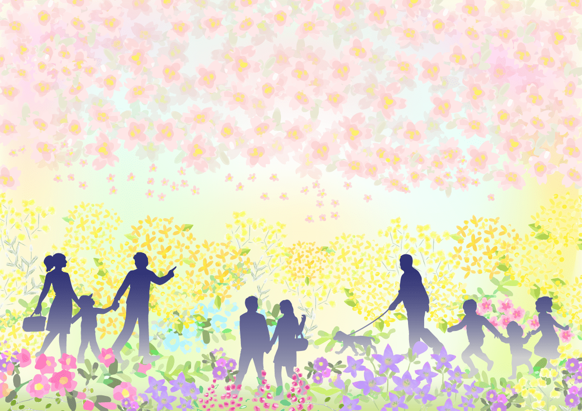 カラフルモノトーンな桜モダン背景 イラスト素材 超多くの無料かわいいイラスト素材