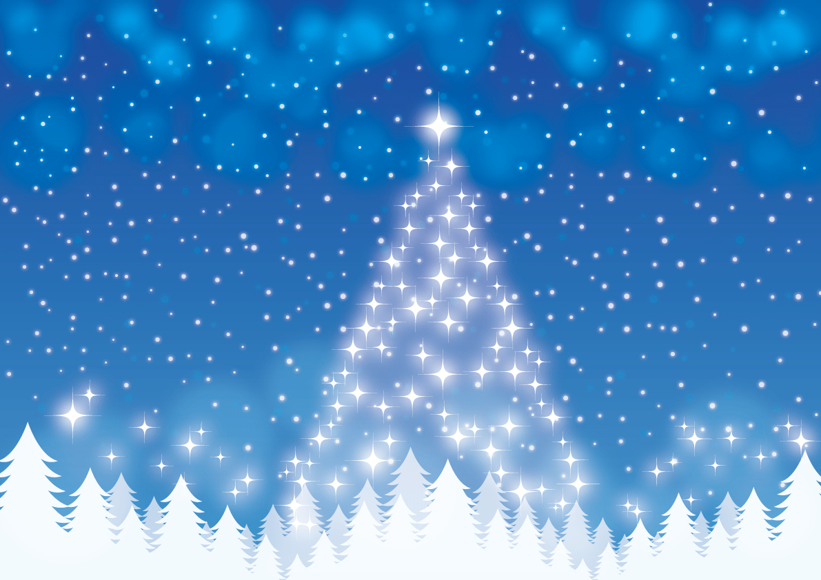 背景冬天"光之圣诞树"