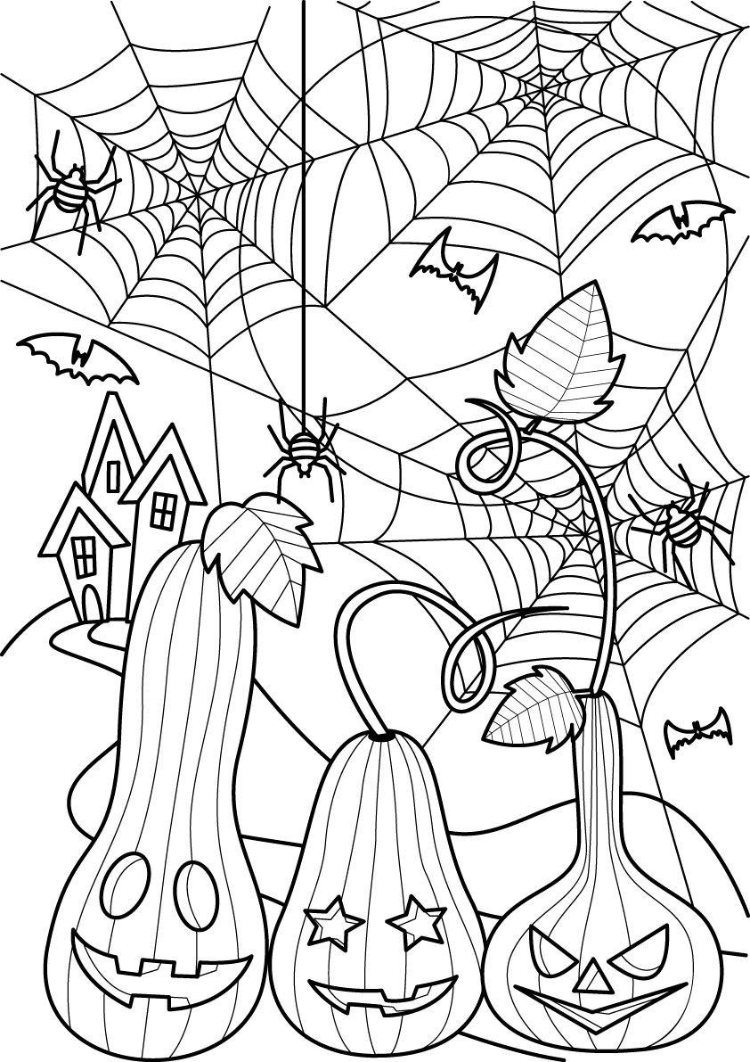 万圣节彩绘(夏克·奥兰多与蜘蛛网)插图(面向成年老年人