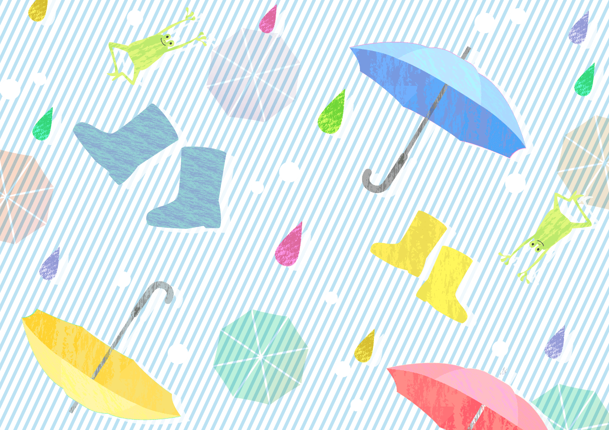 雨や傘の可愛い背景イラスト 梅雨 イラスト素材 超多くの無料かわいいイラスト素材