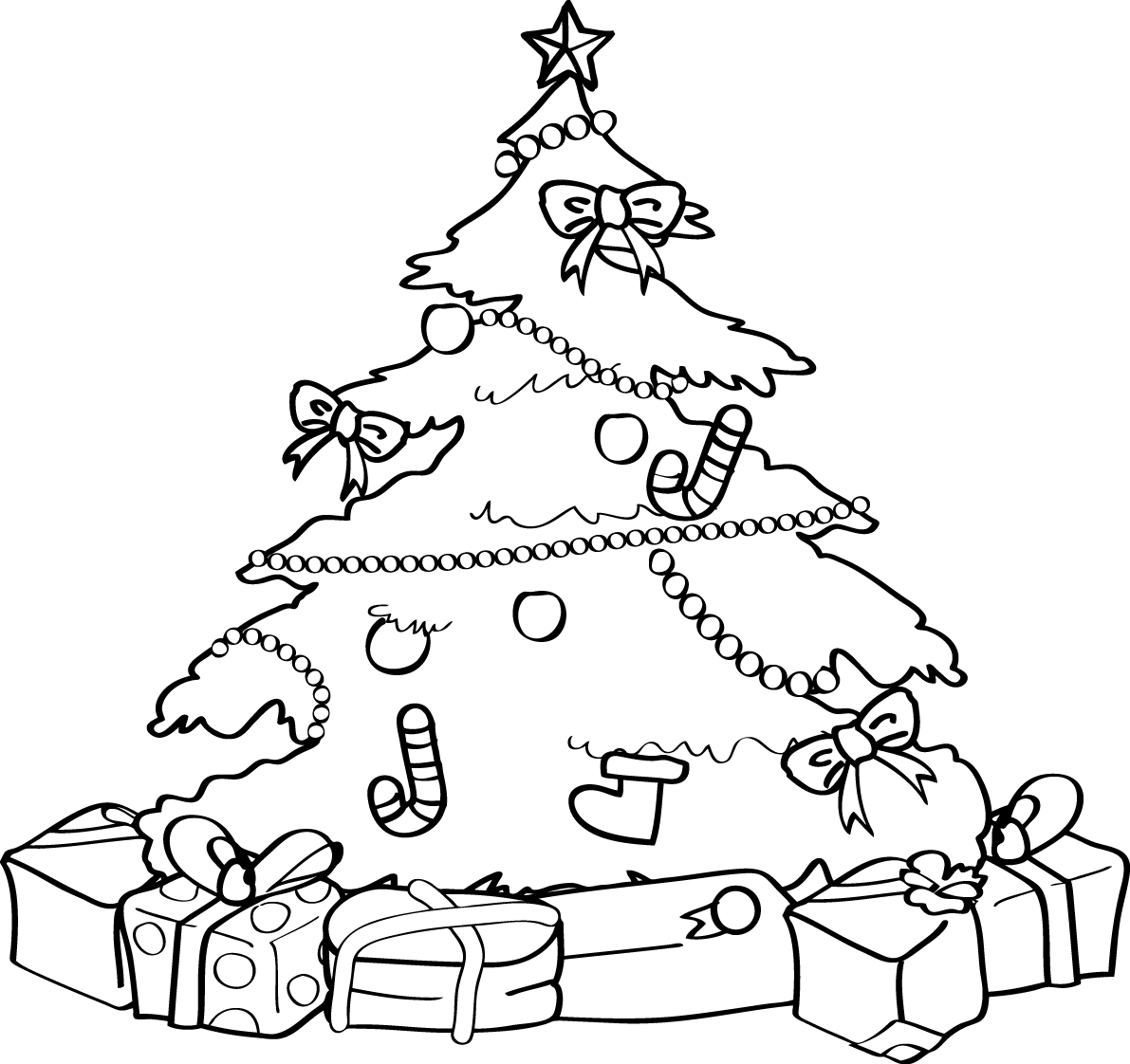 かわいい白黒クリスマスツリー イラスト素材 超多くの無料かわいいイラスト素材