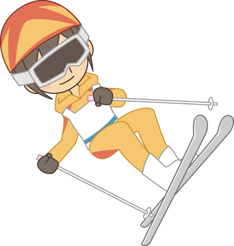 回転中の女性スキー選手