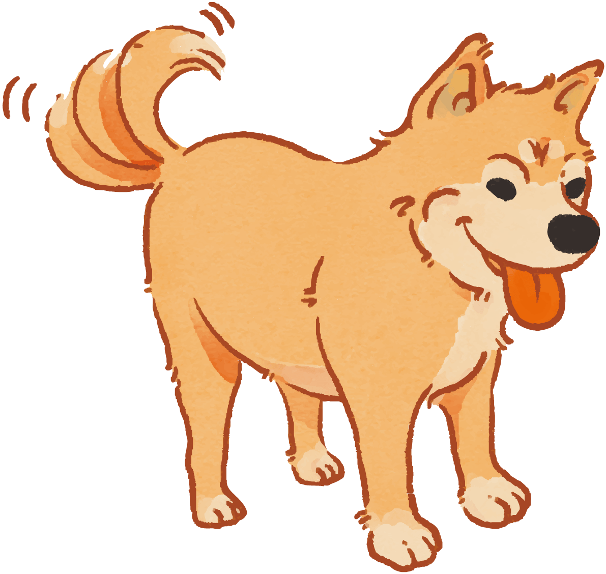 柴犬 尻尾を振る かわいい犬 イラスト素材 超多くの無料かわいいイラスト素材