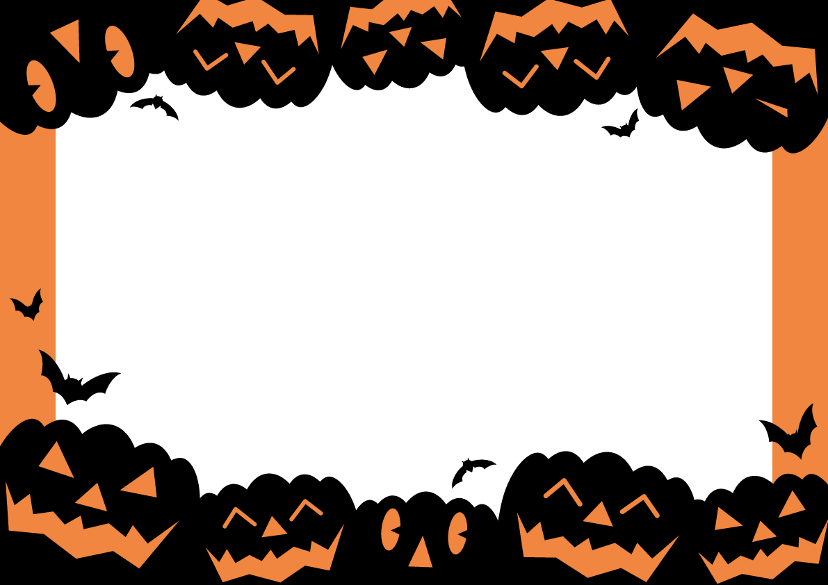 かわいいハロウィン かぼちゃシルエット フレーム枠 イラスト素材 超多くの無料かわいいイラスト素材
