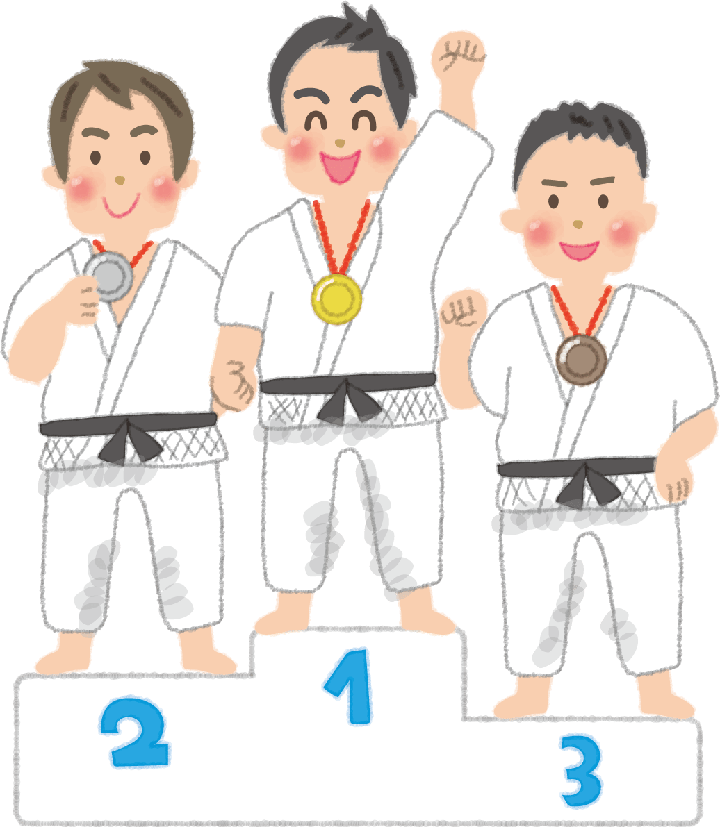 オリンピック表彰台-柔道(男子)選手