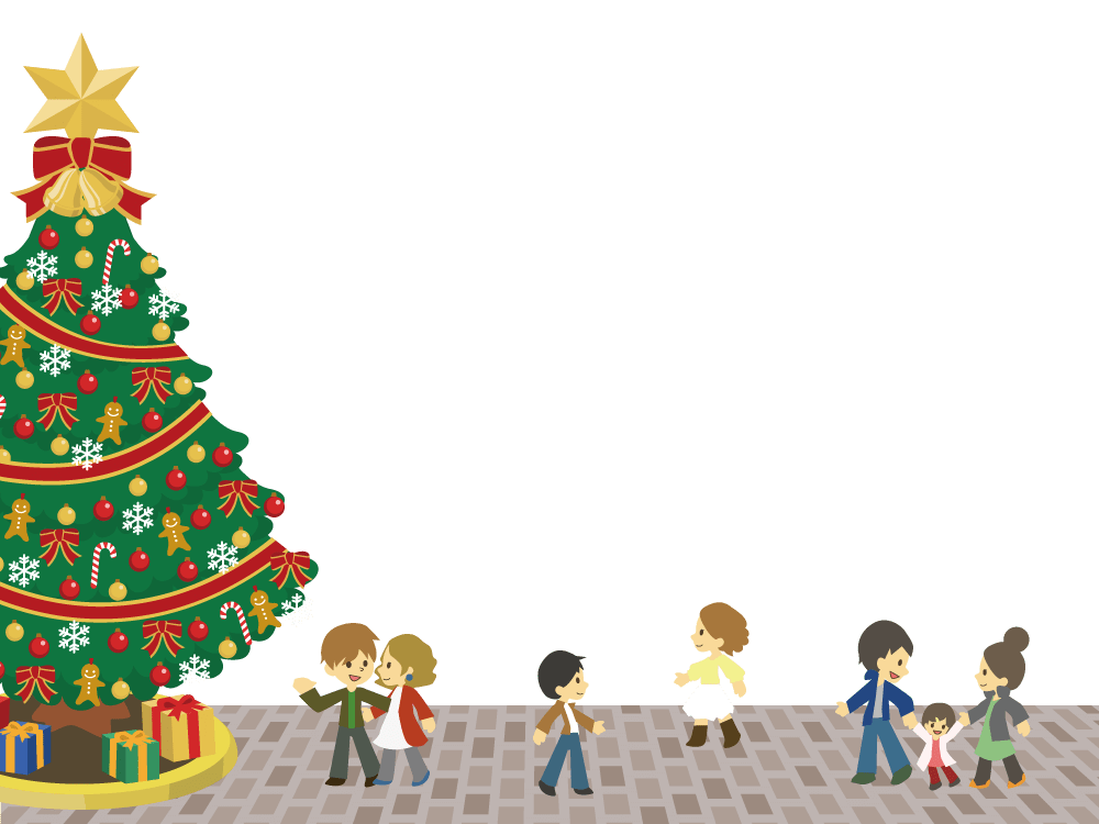 12月圣诞节背景"街角圣诞树"