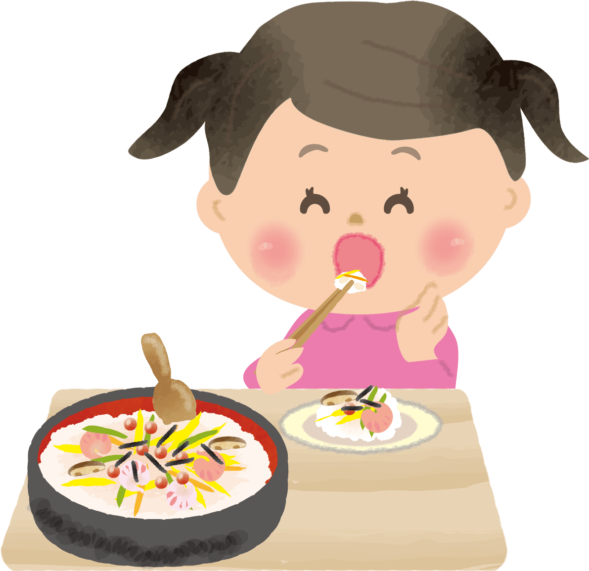 吃散寿司的女孩-女儿节