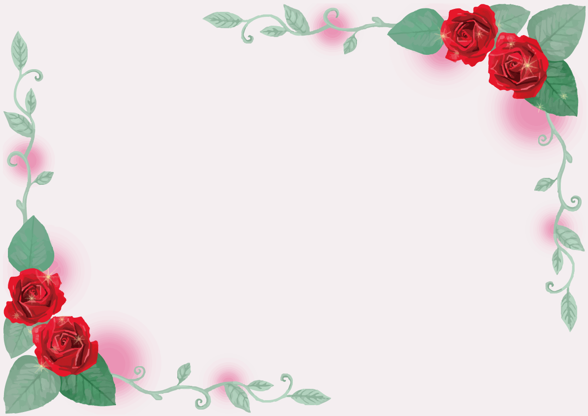 バラの花のおしゃれエレガント赤 レッド の角飾りフレーム枠 イラスト素材 超多くの無料かわいいイラスト素材