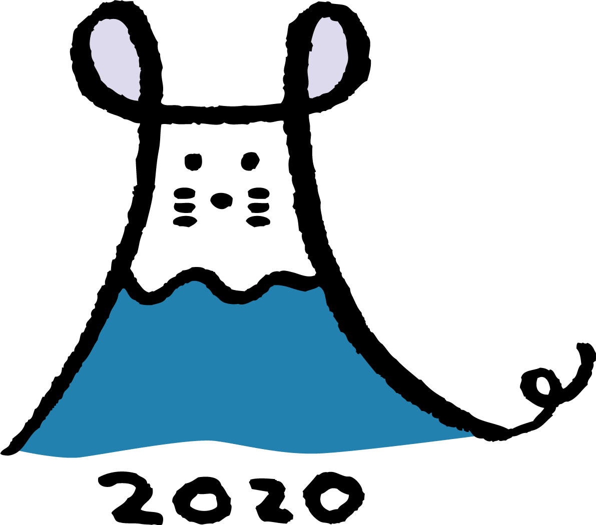 老鼠形状的富士山2020童年