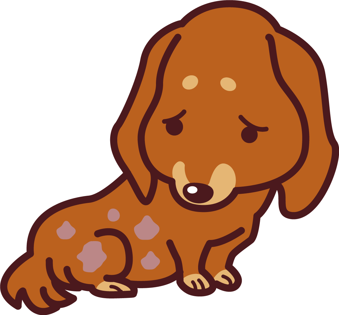 ミニチュア ダックスフンドが病気で皮膚病 かわいい犬 イラスト素材 超多くの無料かわいいイラスト素材