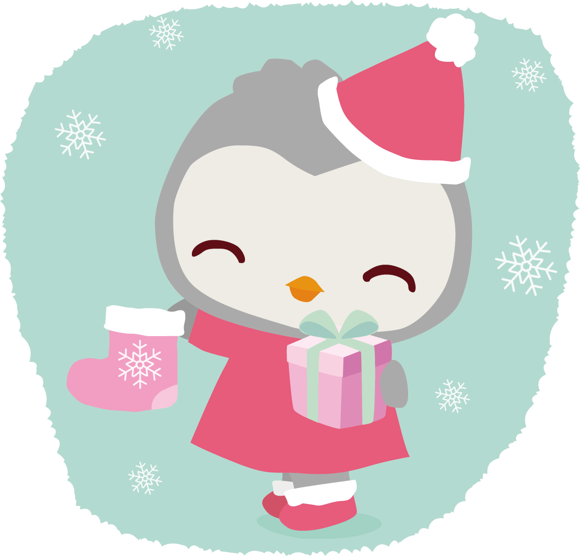 ペンギン サンタクロースのクリスマスかわいい動物 イラスト素材 超多くの無料かわいいイラスト素材
