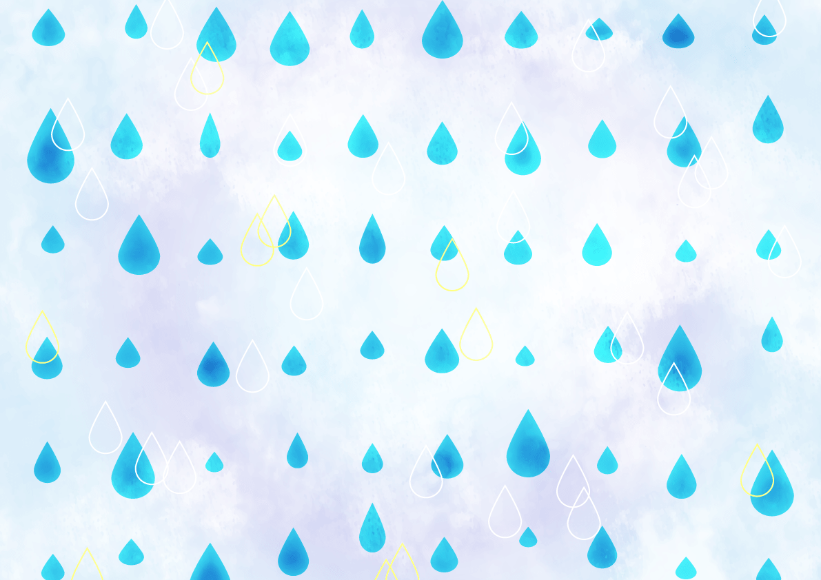 綺麗な可愛い雨しずく柄模様 透水 背景 梅雨 イラスト素材 超多くの無料かわいいイラスト素材