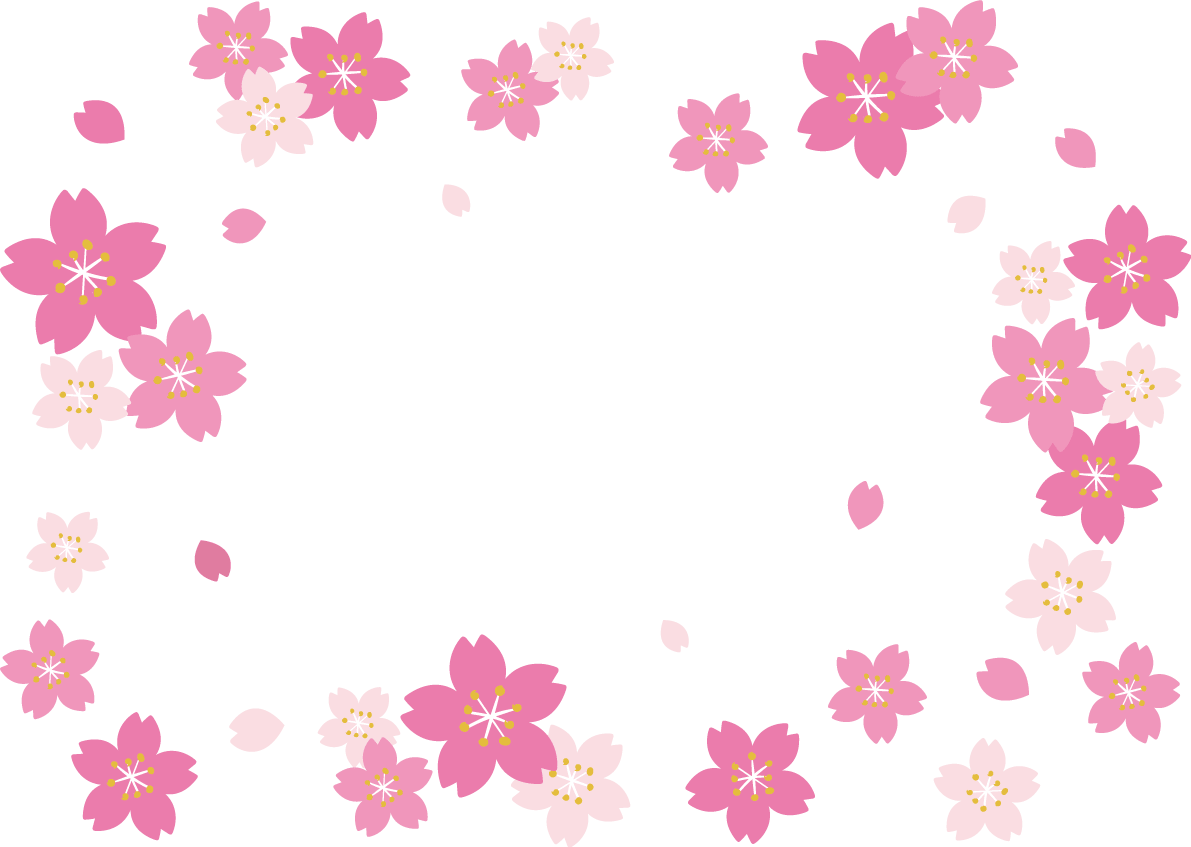 流行的樱花大花瓣框