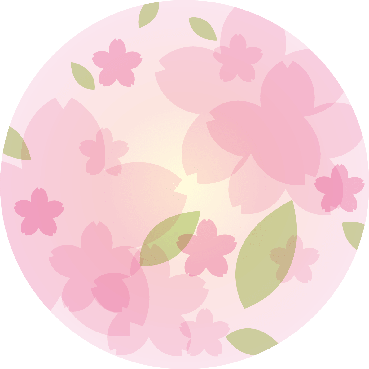 円の中で重なり合う桜イラスト ワンポイント フリー イラスト素材 超多くの無料かわいいイラスト素材