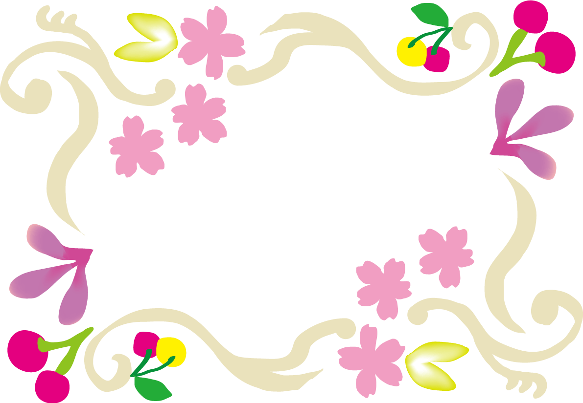 樱花春天的边框插图(可爱)