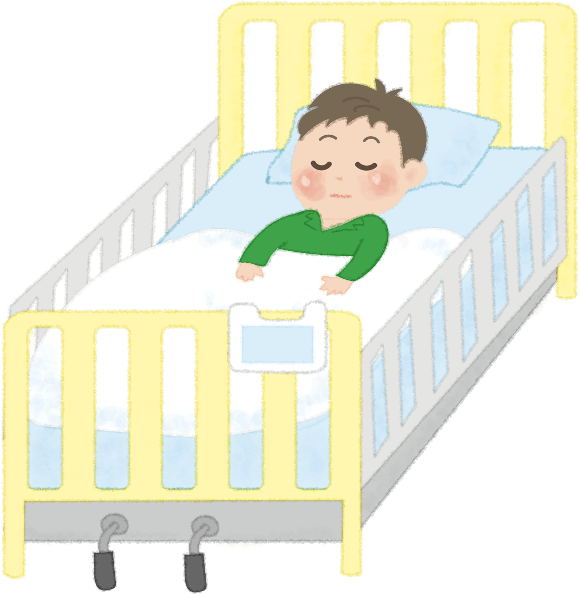 かわいい子どもが病院のベッドで寝ているイラスト 男の子 病院 イラスト素材 超多くの無料かわいいイラスト素材