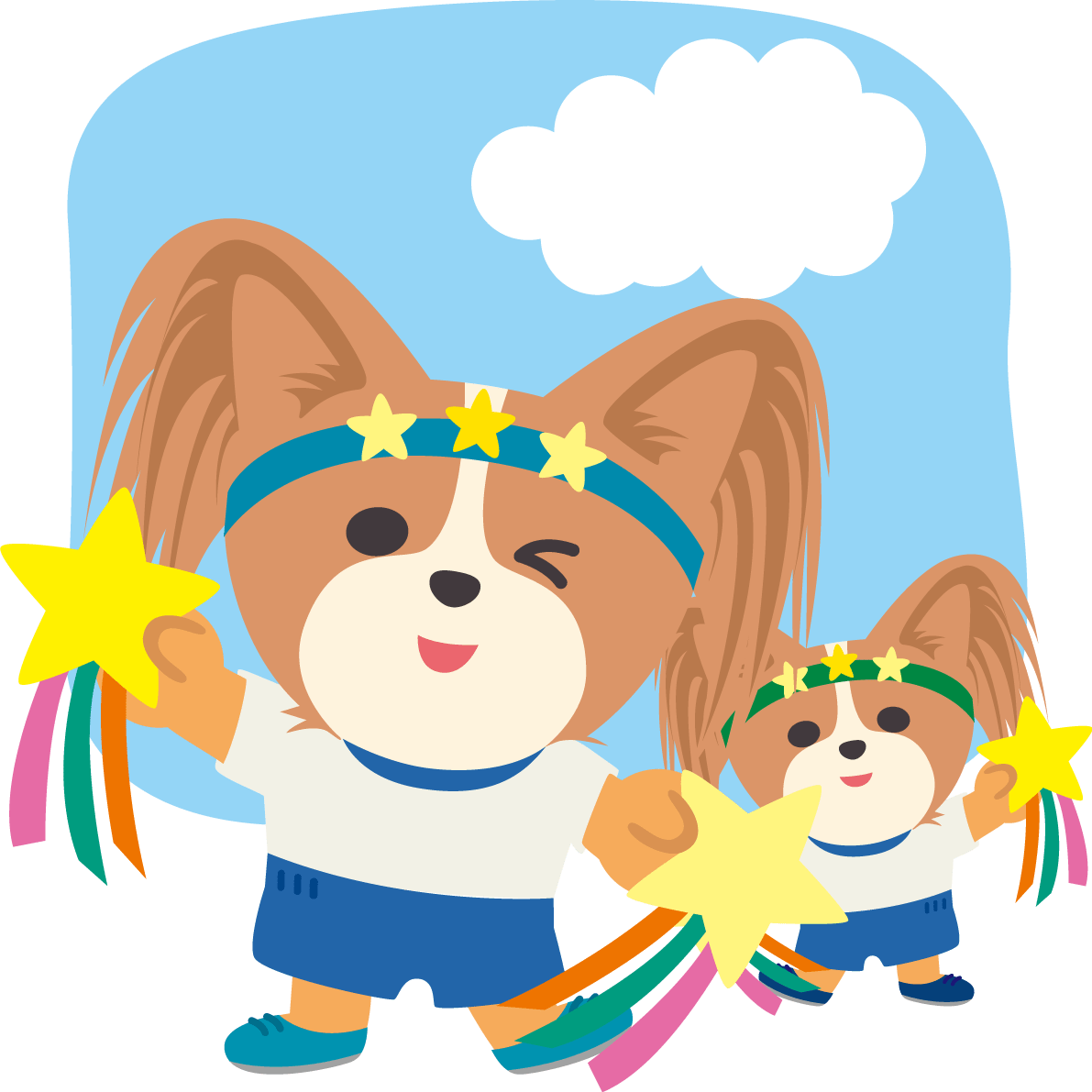 パピヨン 犬 のかわいい運動会 運動会おゆうぎ 動物 イラスト素材 超多くの無料かわいいイラスト素材