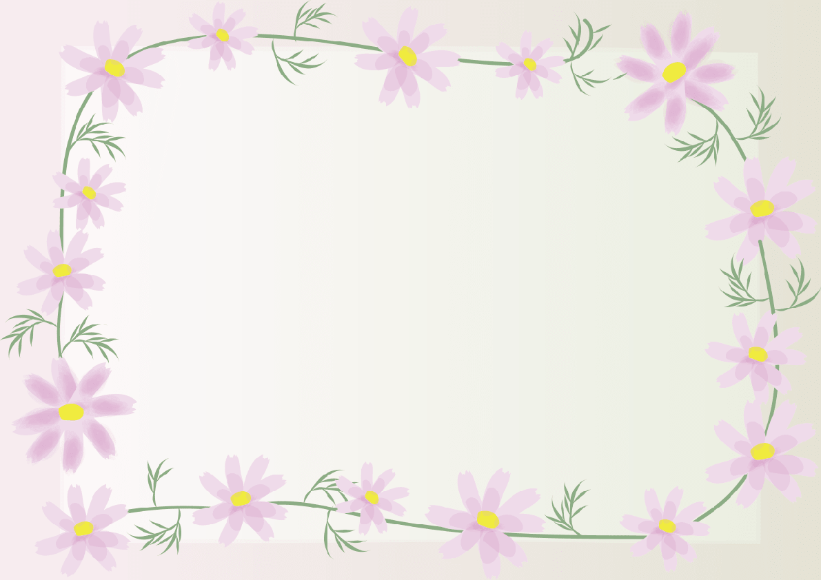 秋桜 コスモス 夏の花フレーム枠 イラスト素材 超多くの無料かわいいイラスト素材