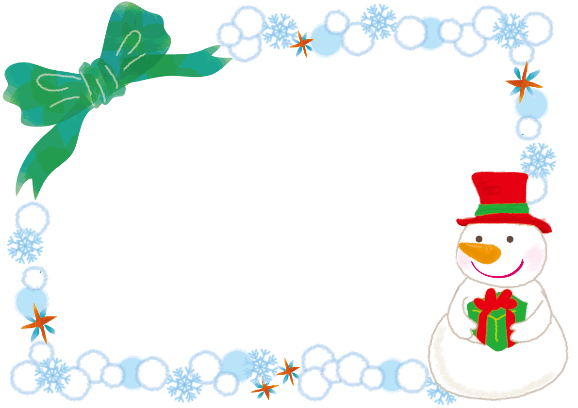 クリスマスの雪だるまイラストおしゃれフレーム イラスト素材 超多くの無料かわいいイラスト素材