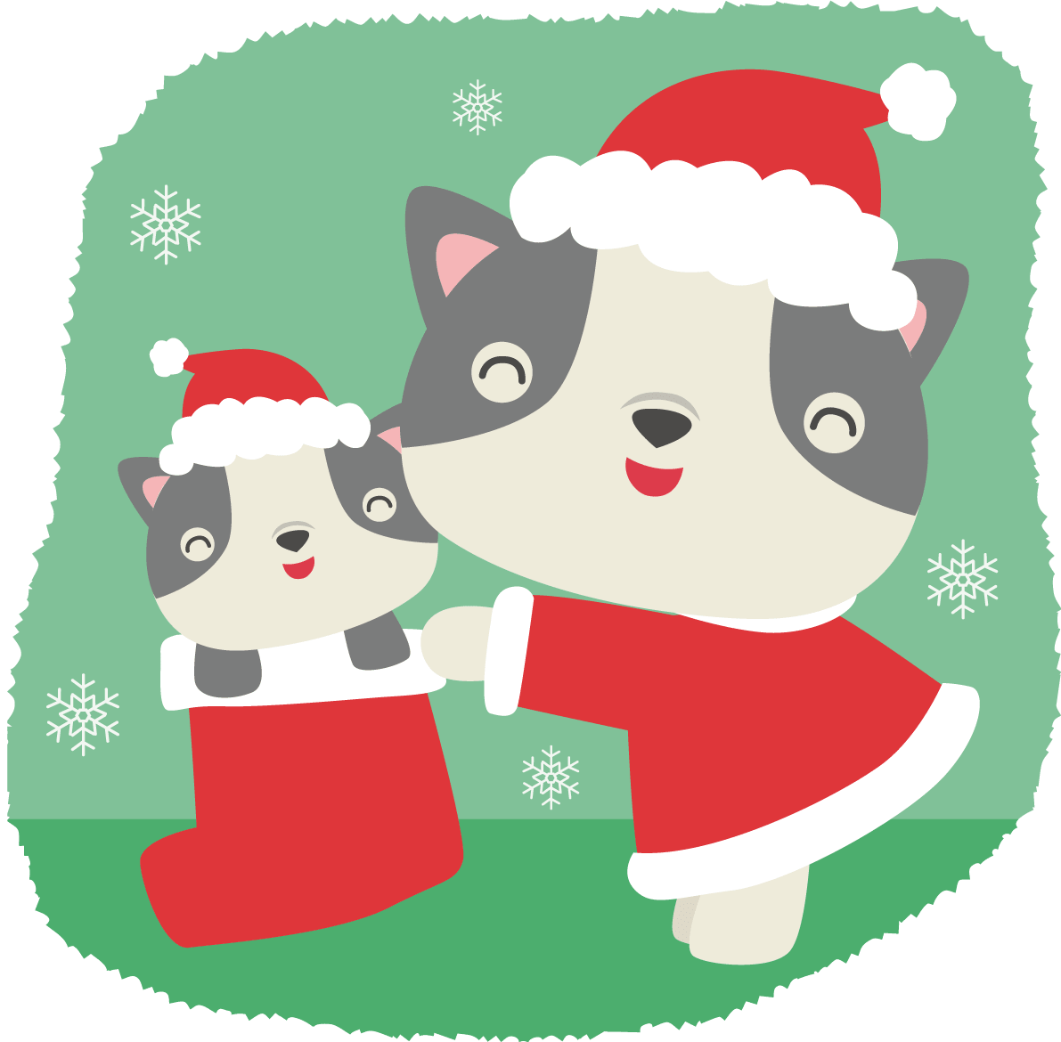 フレンチ ブルドッグ 犬 サンタクロースのクリスマスかわいい動物 イラスト素材 超多くの無料かわいいイラスト素材